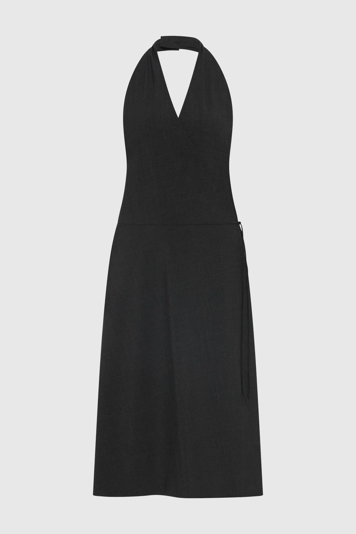 Wool Wrap Dress - Dark Graphite - 1