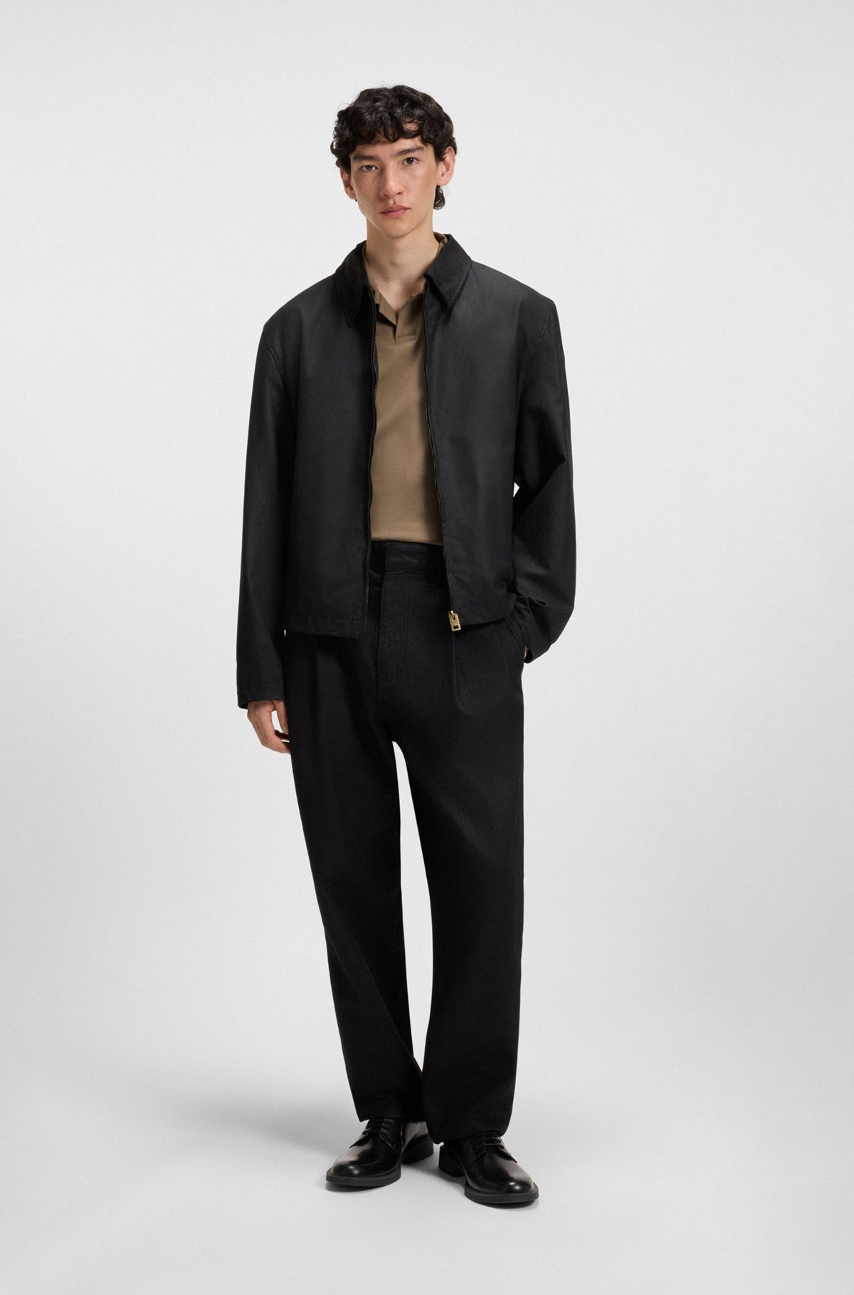 MERCERIZED SLIM-FIT POLO SHIRT WITH JOHNNY COLLAR - 4