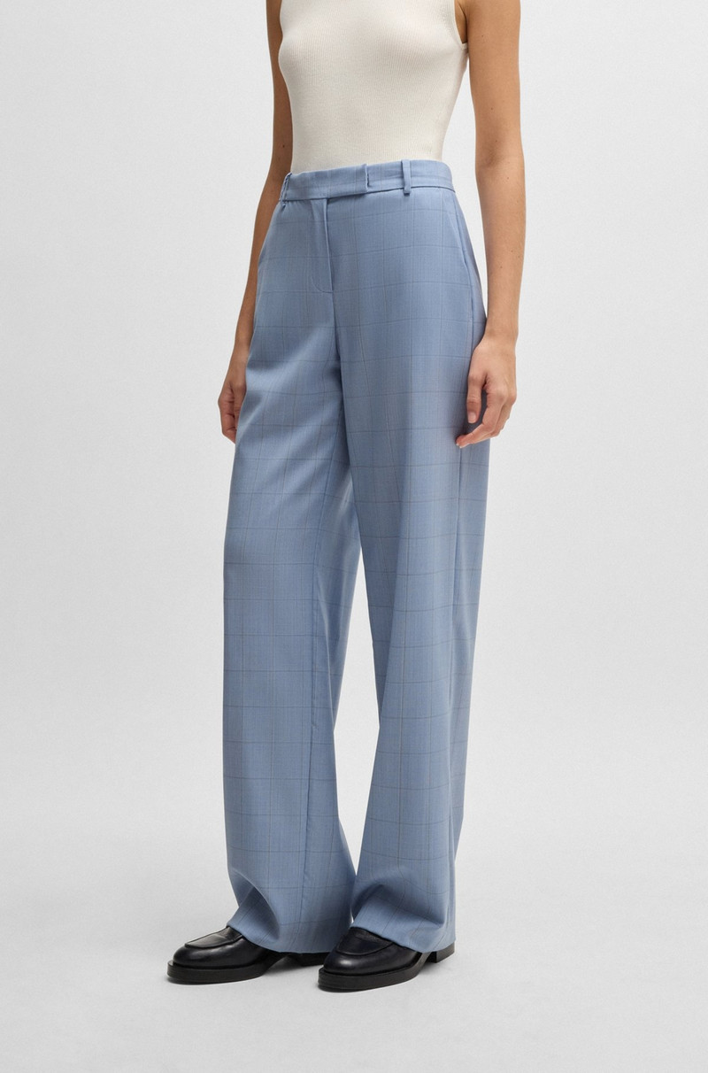 REGULAR-FIT TROUSERS IN CHECKED WOOL 2