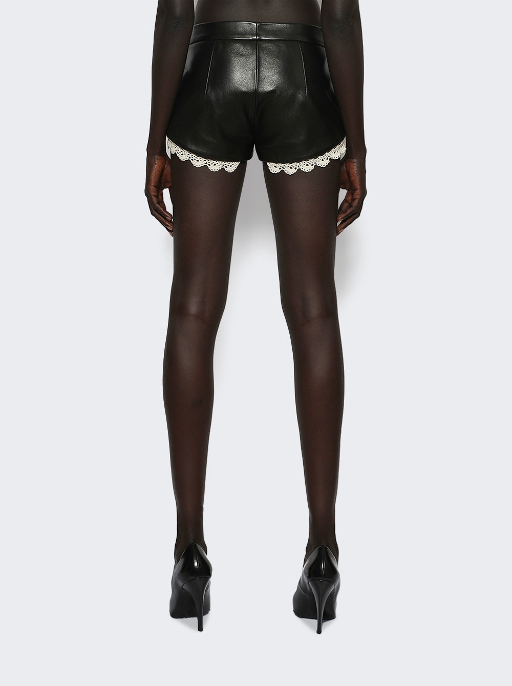 Lace Trim Shorts Black - 4