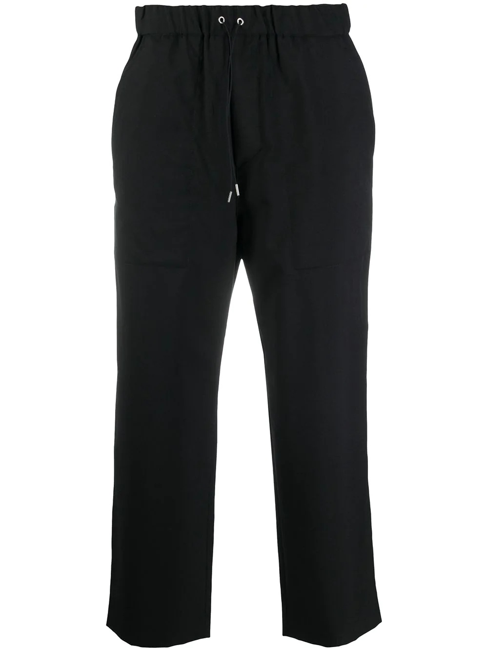 high-rise drawstring cropped trousers - 1