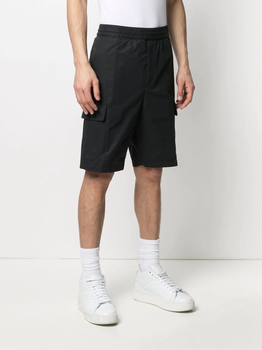 elasticated waistband cargo shorts - 3