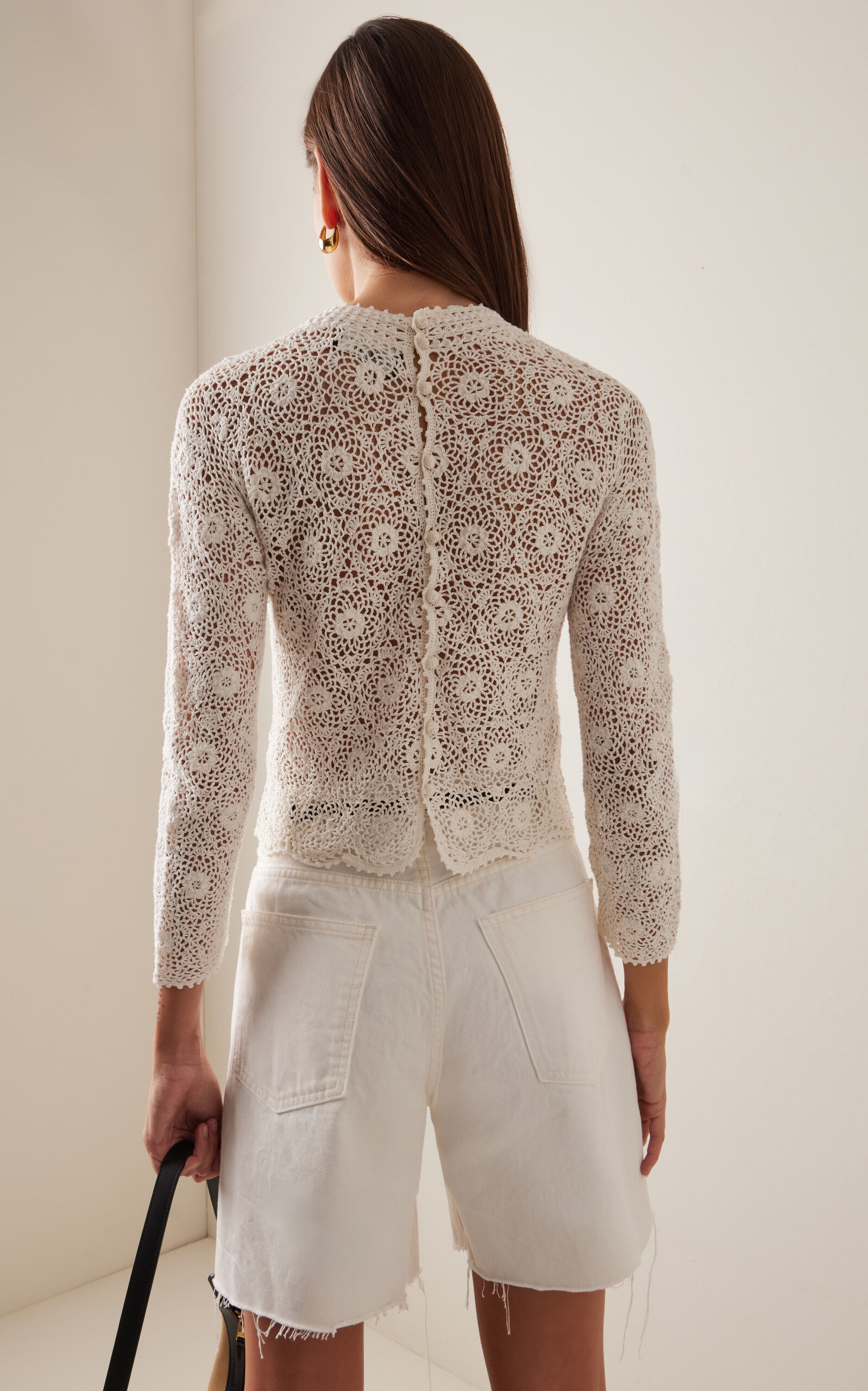 Gibson Crocheted Cotton Top ivory - 4