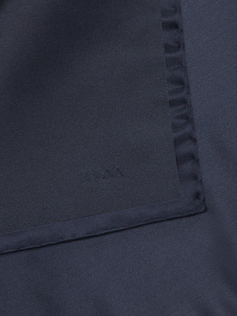 ZEGNA DARK BLUE SILK POCKET SQUARE outlook