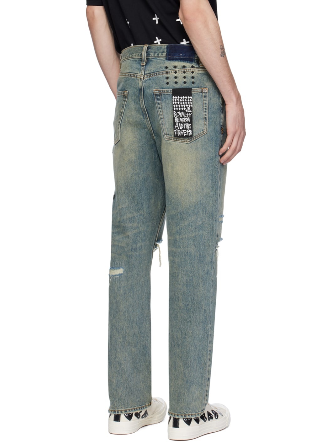 Blue Anti K Throw Bak Trash Jeans - 3