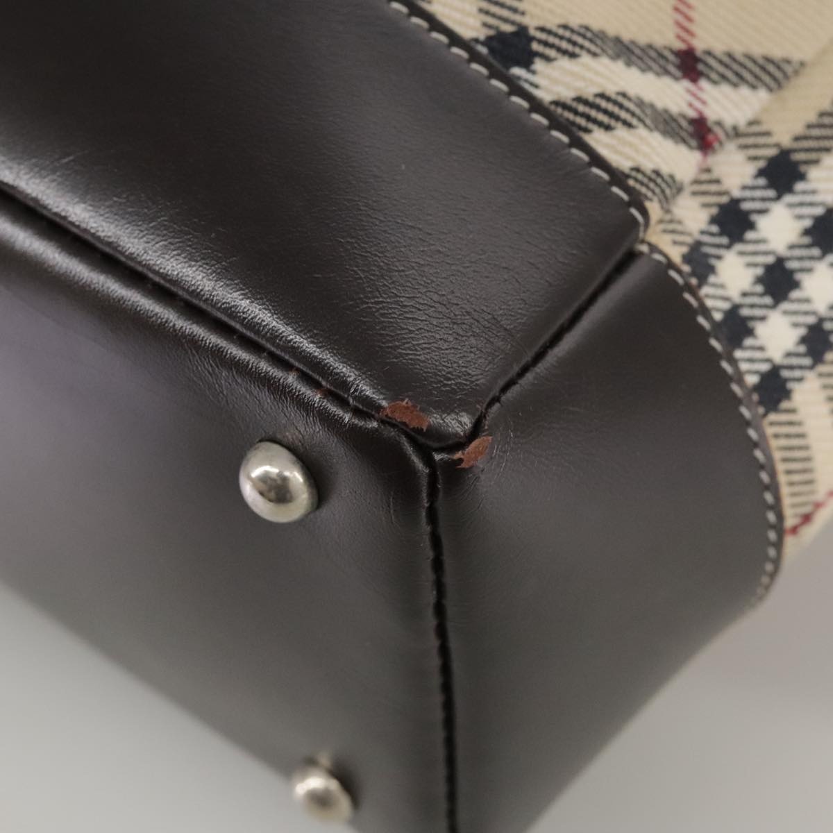 Burberry Nova Check Blue Label Hand Bag Canvas Beige - 15