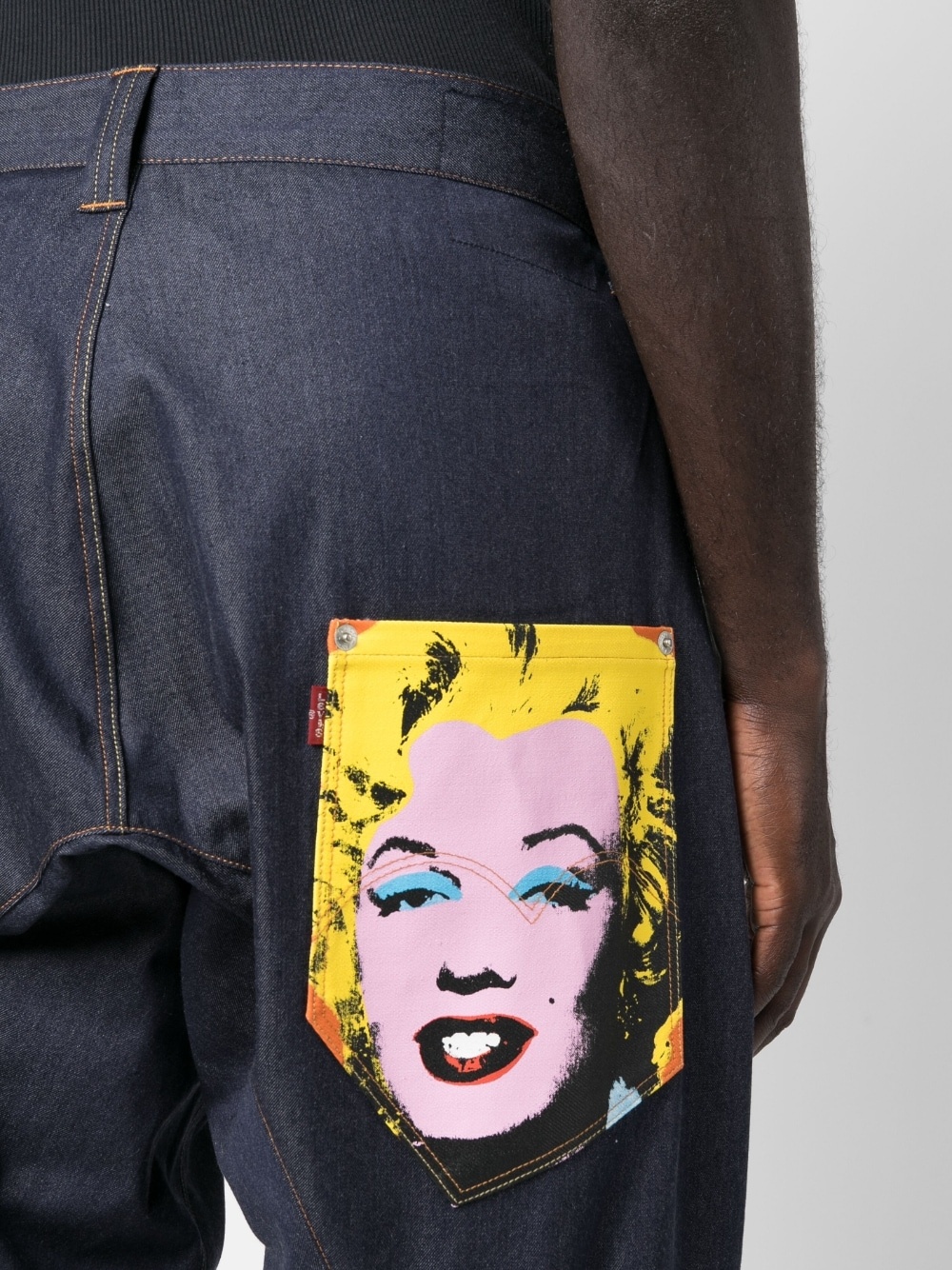 drop-crotch cropped jeans - 5
