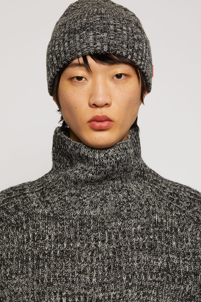 Acne Studios Melange ribbed beanie black/white outlook