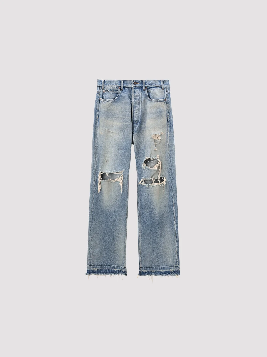 CRUSHED DENIM PANTS - 1