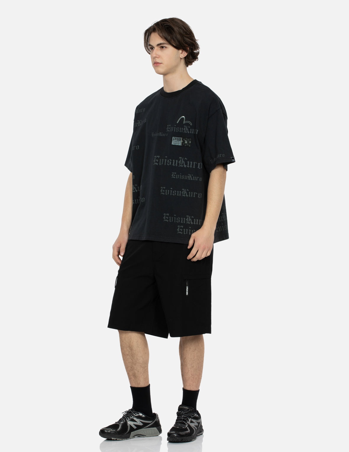 Allover Logo and Seagull Embroidery Loose Fit Pigment Dye T-Shirt - 4