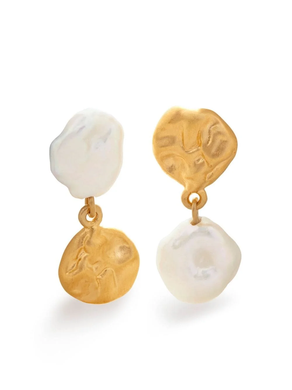 x Mother of Pearl Keshi pearl stud earrings - 1