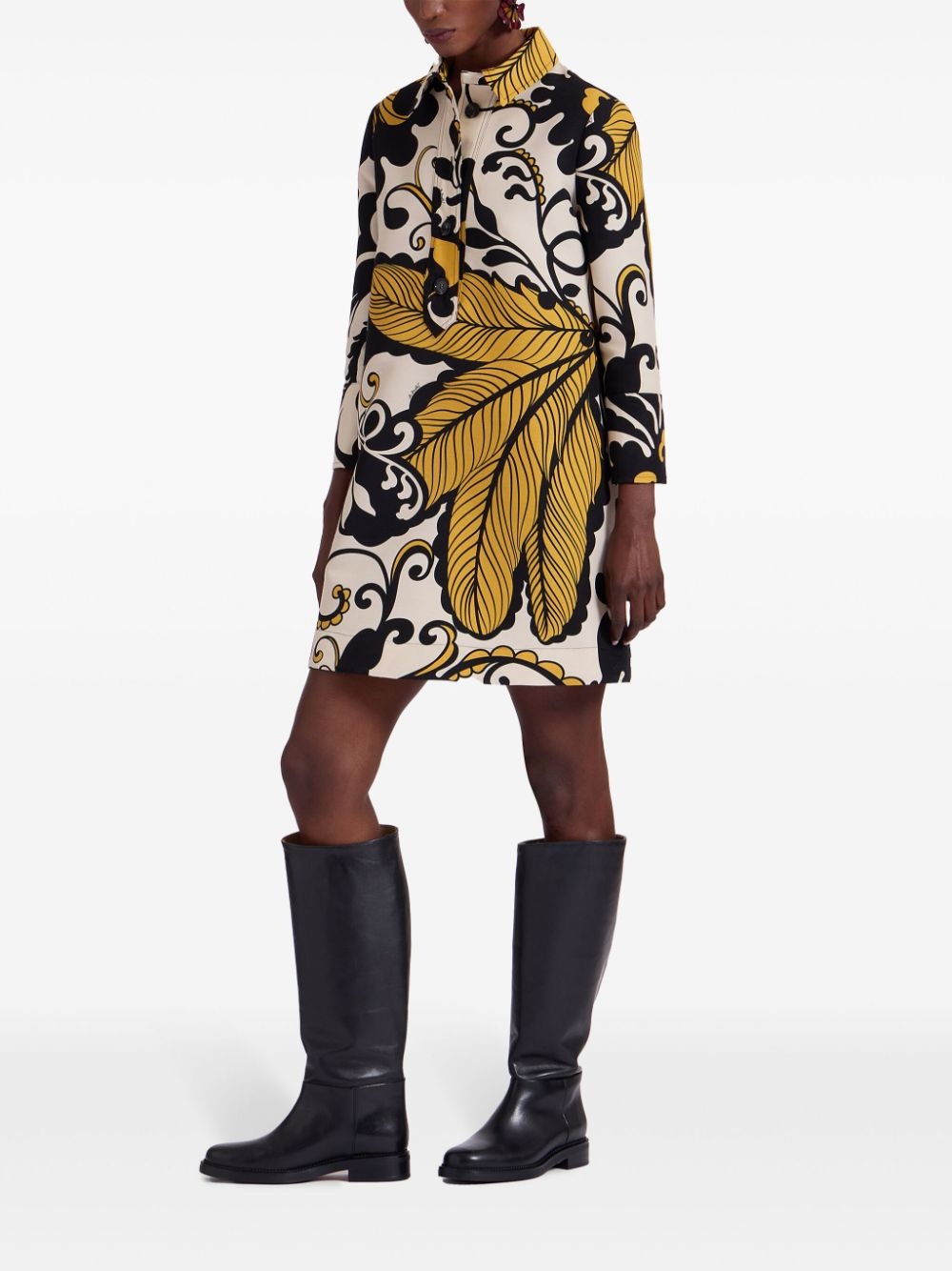 graphic-print shirt dress - 2