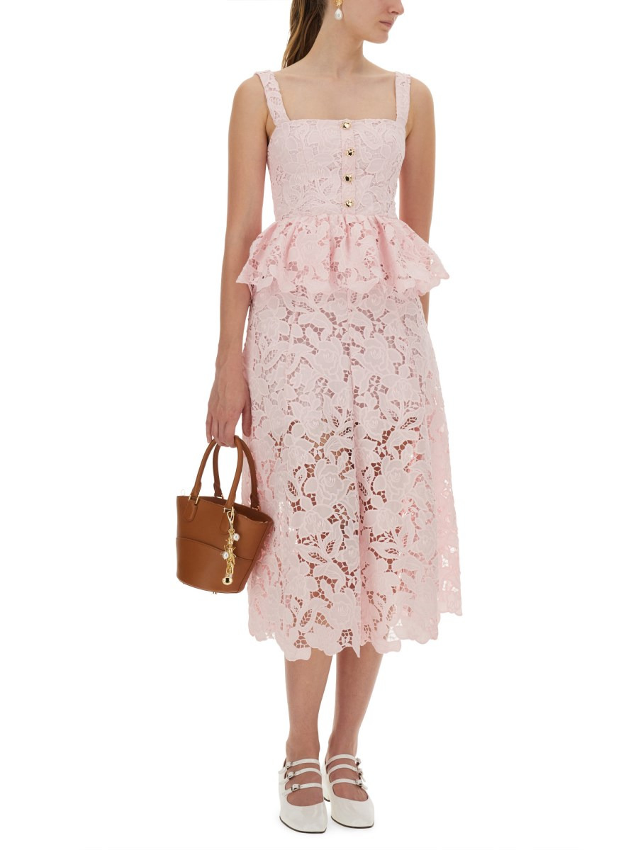 LACE MIDI PEPLUM DRESS - 2