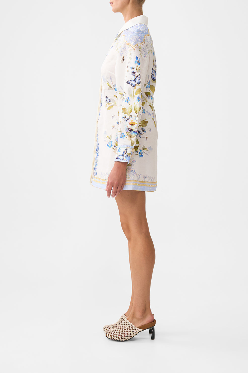 SHIRT DRESS WITH A LINE SKIRT - 4