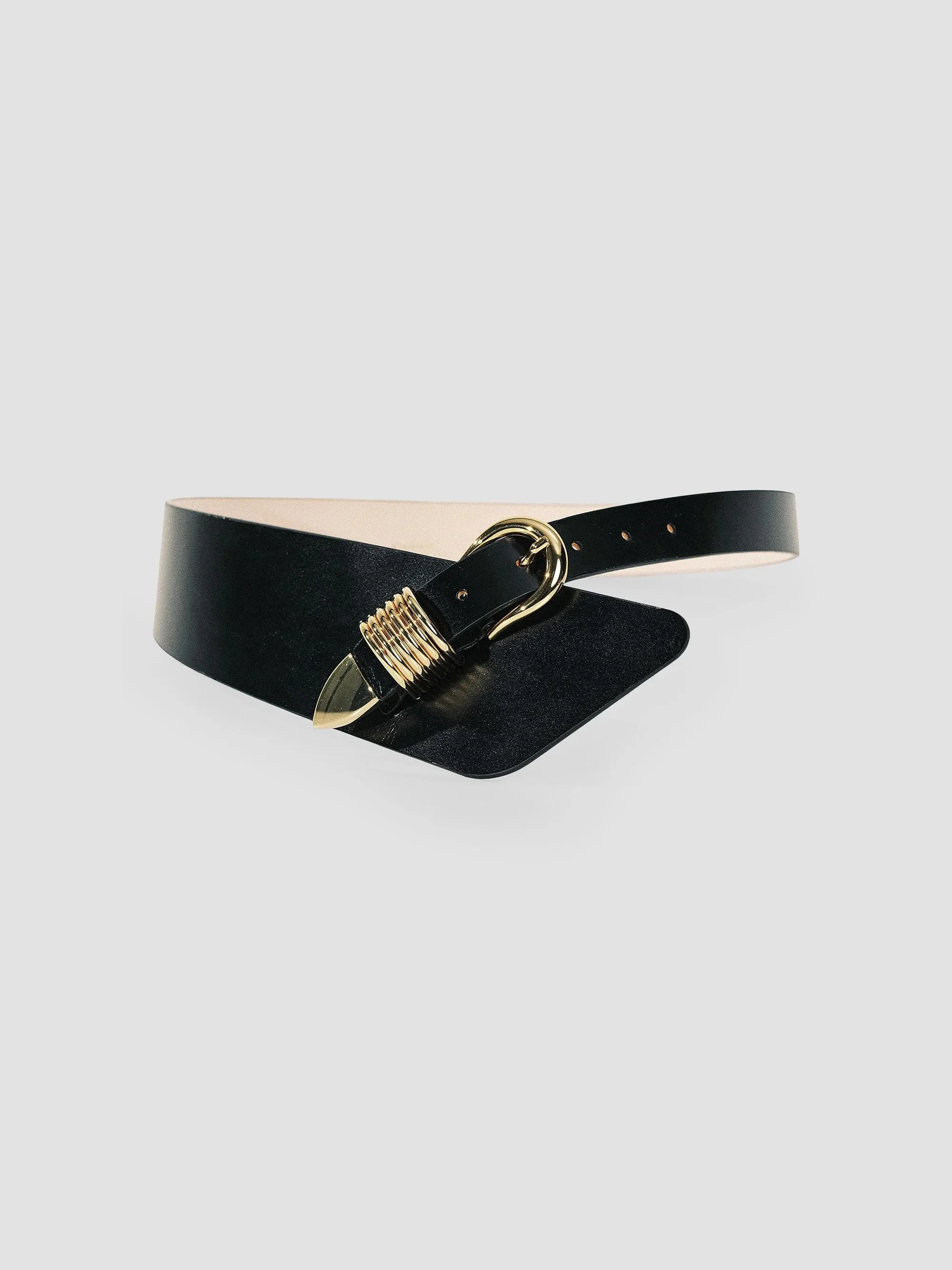 Women's Alcott Leather Belt - Black Gold - 1