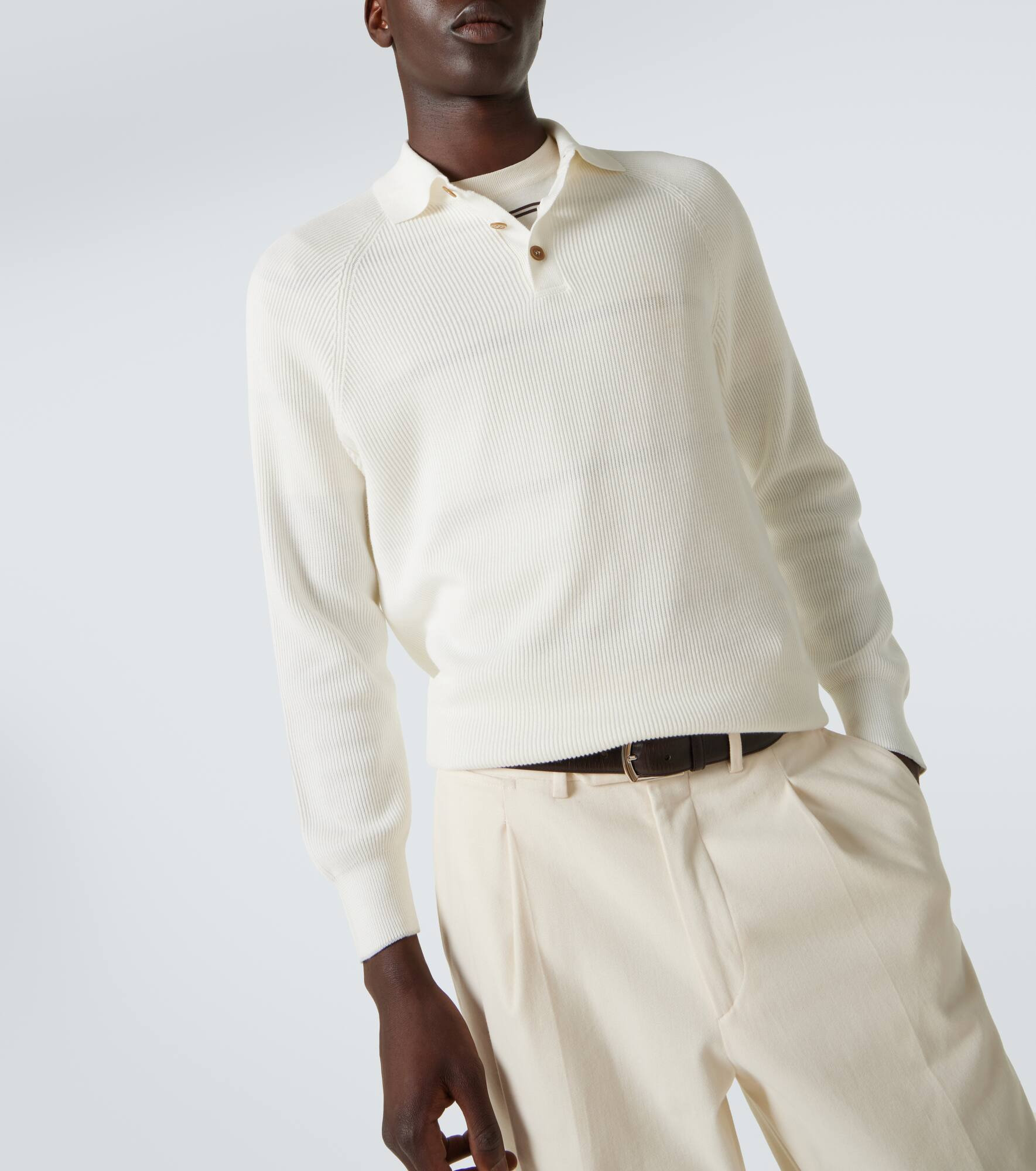 Cotton polo sweater - 5