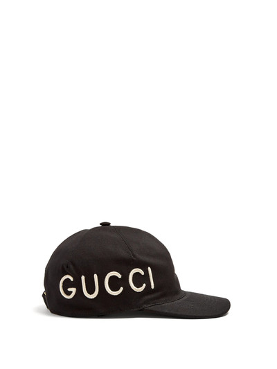 GUCCI Logo-embroidered cotton-canvas cap outlook