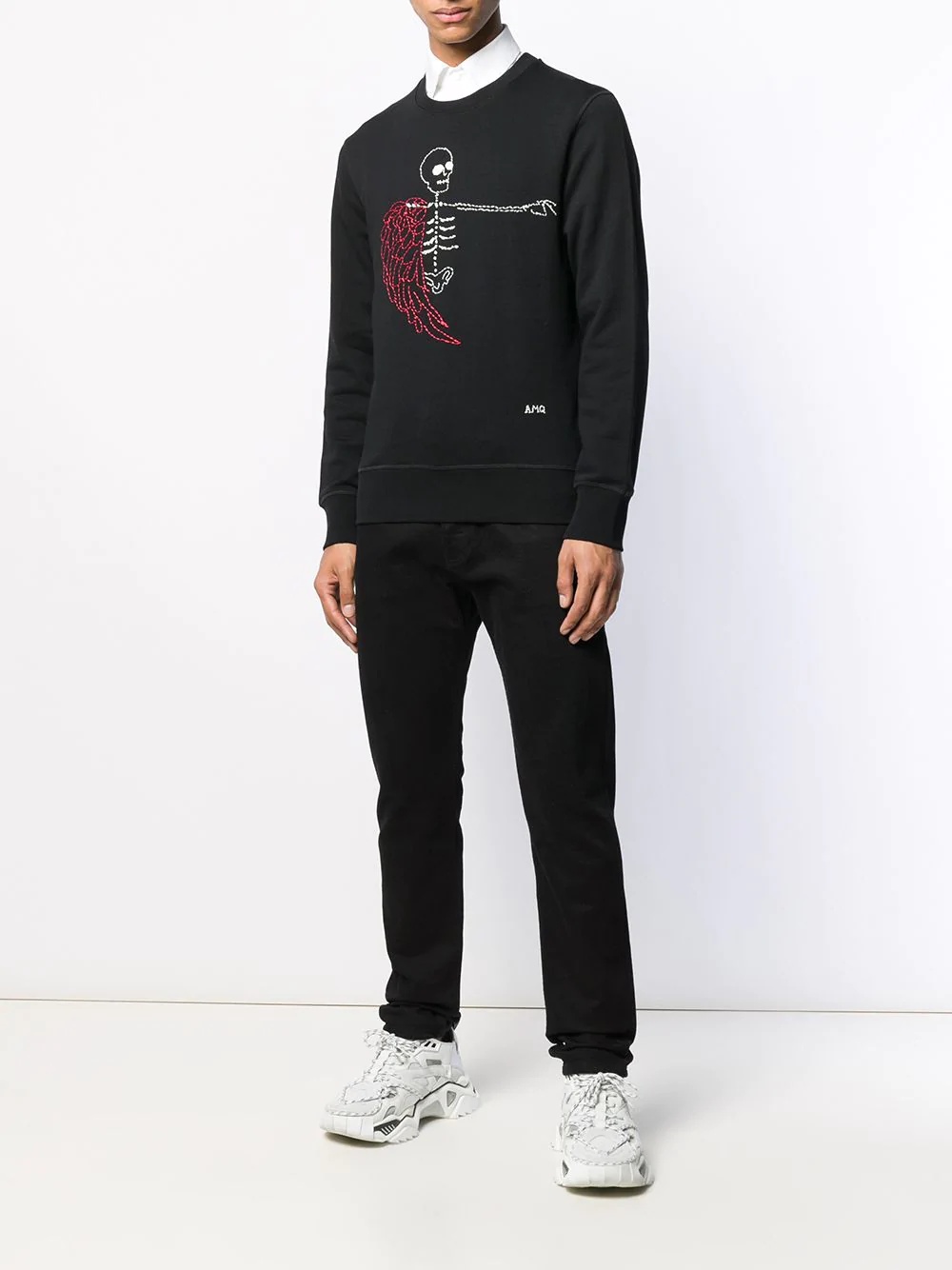 embroidered skull sweatshirt - 2