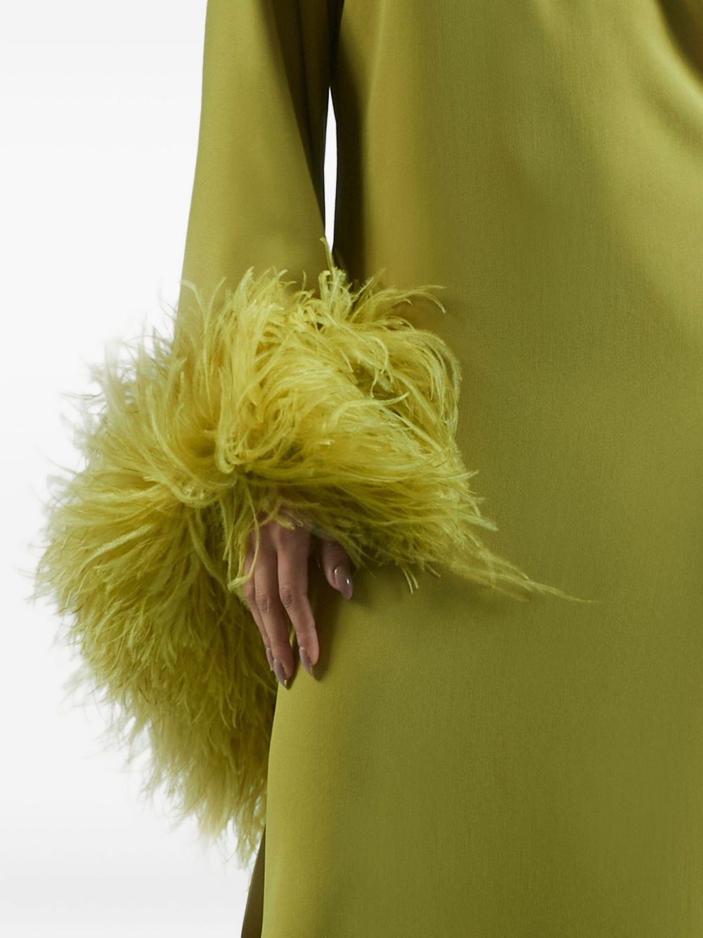 Baler feather-trimmed one-shoulder maxi dress - 5