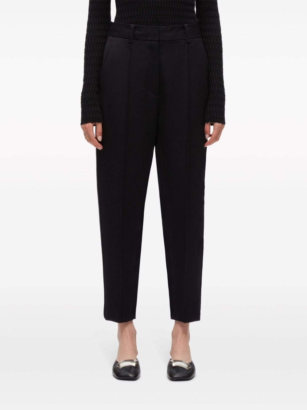 high-waist cropped-leg trousers - 3