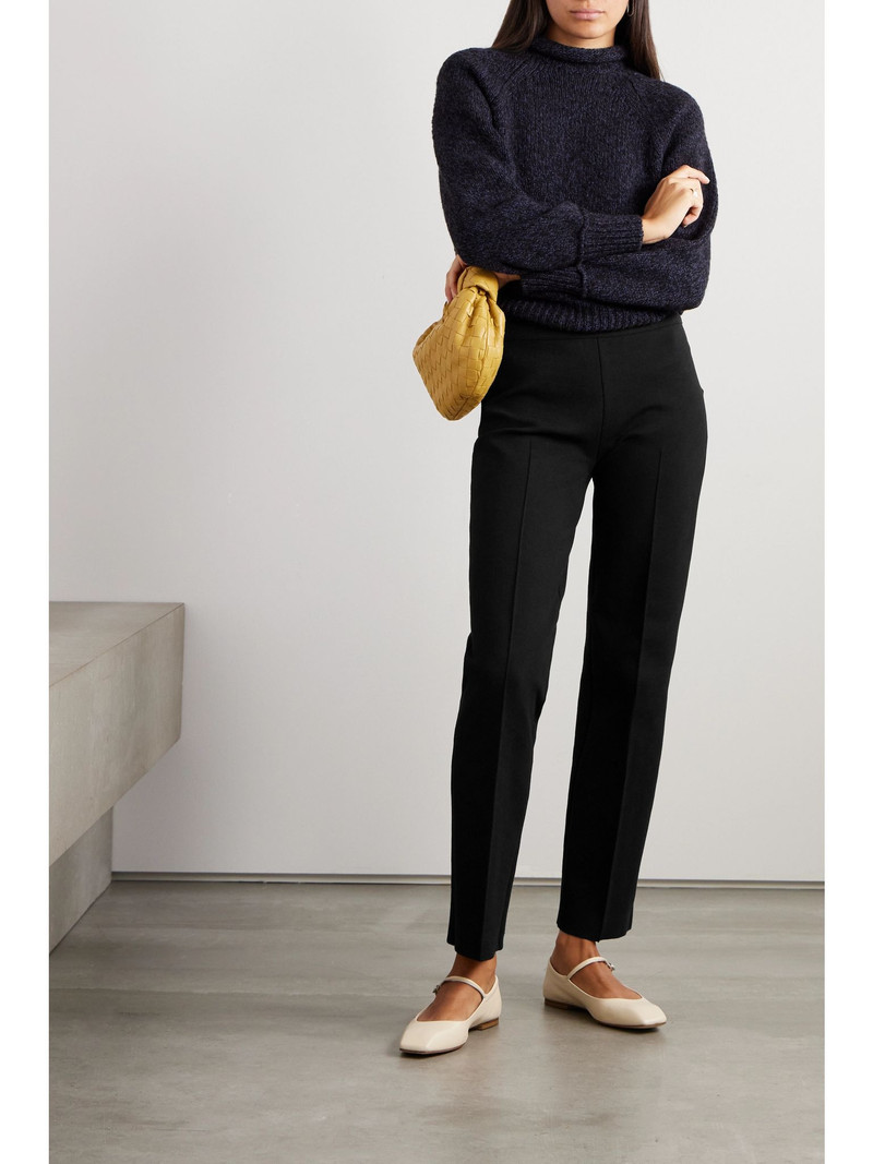 HIGH SPORT Jules stretch-cotton straight-leg pants Black outlook