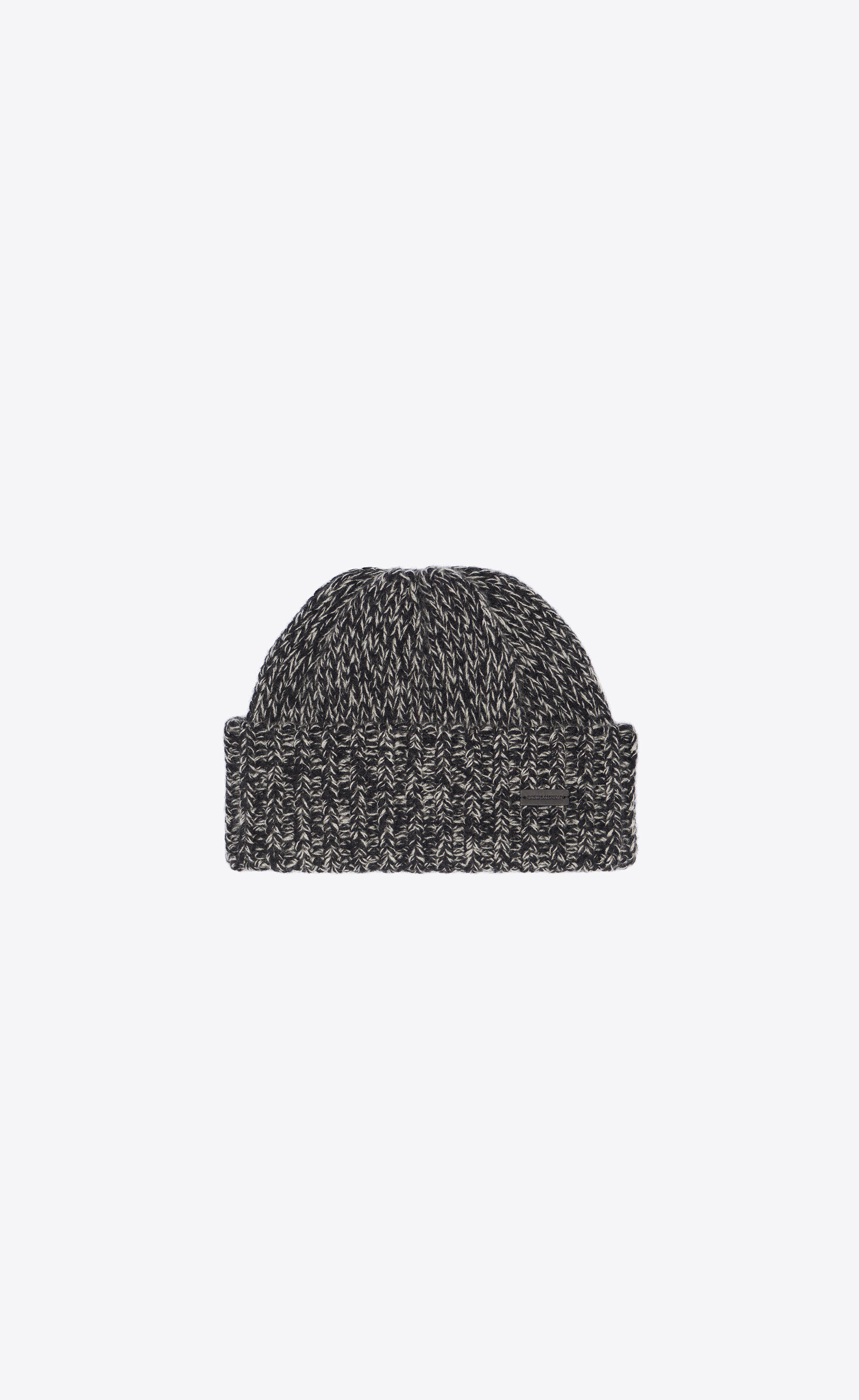 knitted cuff beanie in cashmere - 1