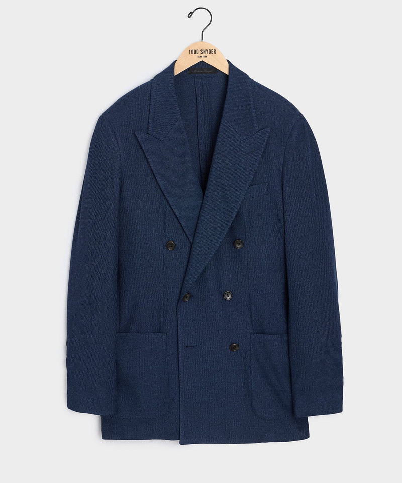 Italian Double-Breasted Knit Pique Sport Coat 1