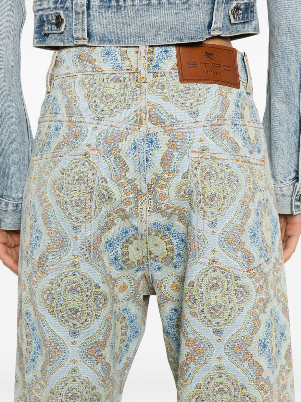 paisley-print straight-leg jeans - 5