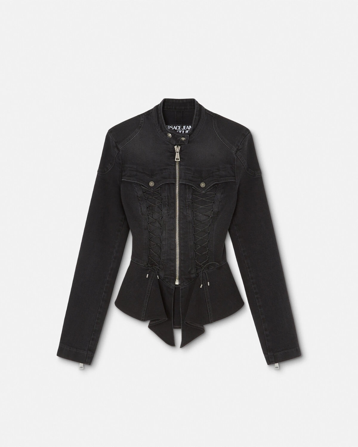 Lace-Up Denim Jacket - 1