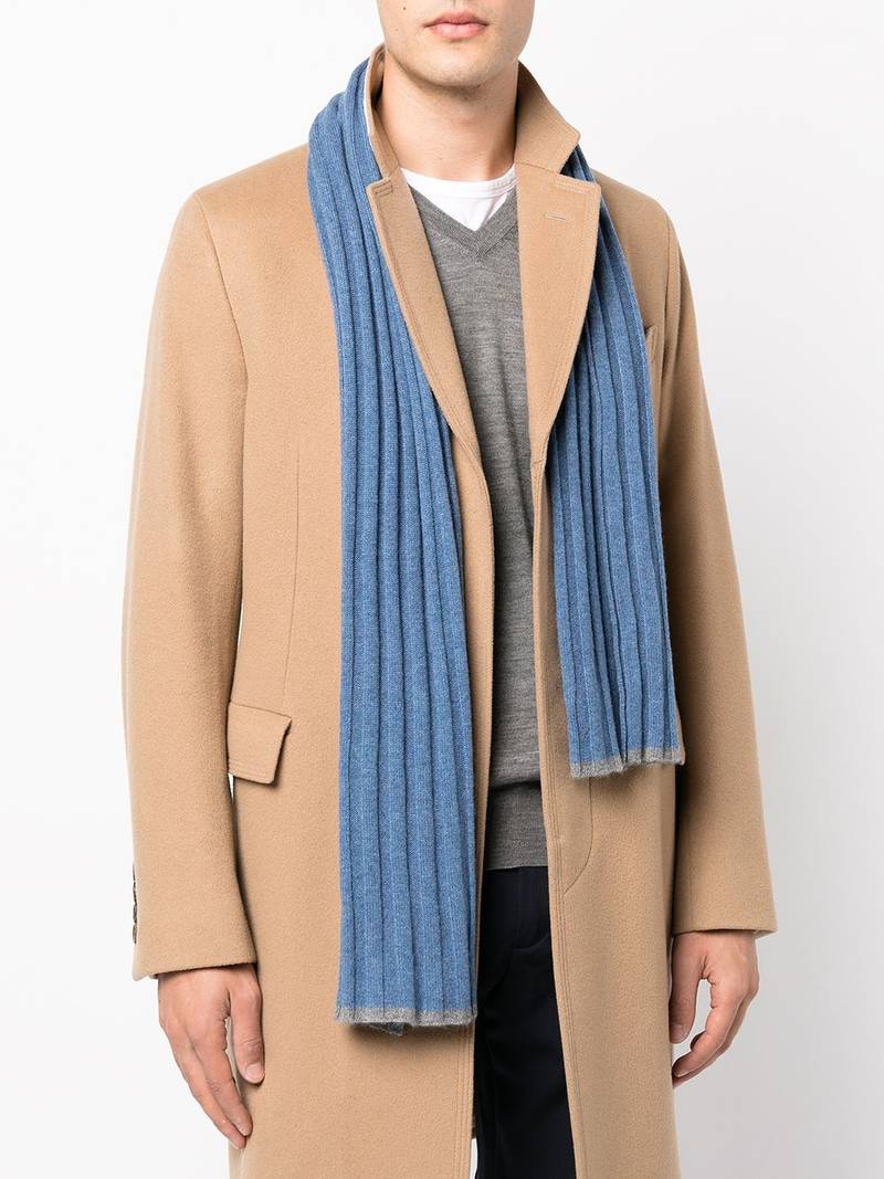 Brunello Cucinelli ribbed knit cashmere scarf outlook