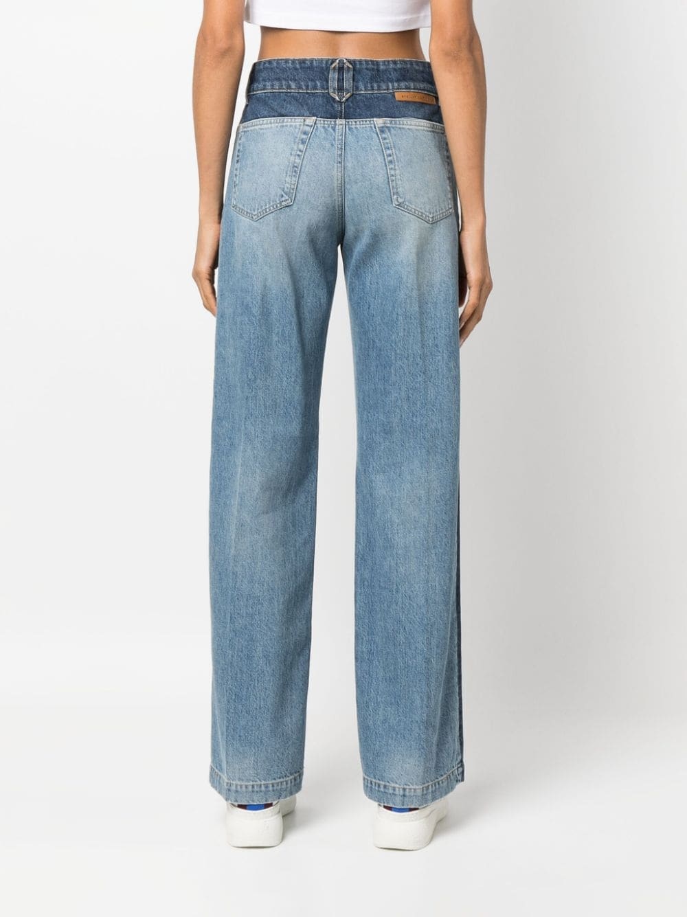 panelled straight-leg jeans - 4