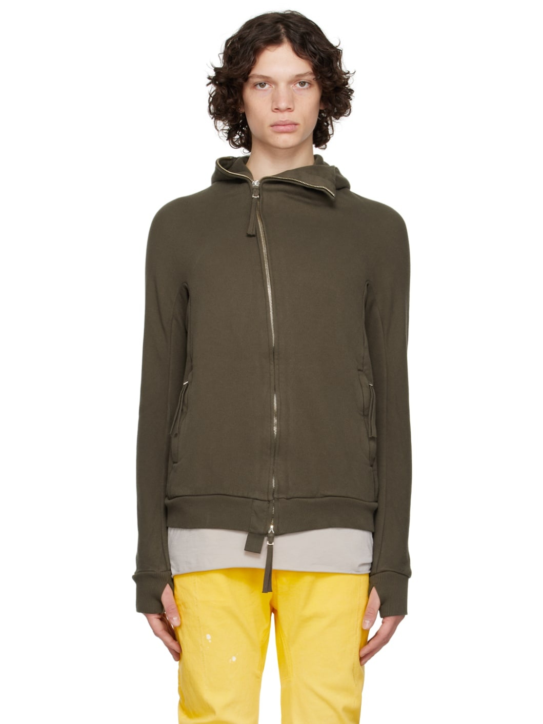 ジャケット・アウター Boris Bidjan Saberi Khaki Cotton Hoodie Boris Bidjan Saberi Khaki Zip Hoodie | ssense | REVERSIBLE