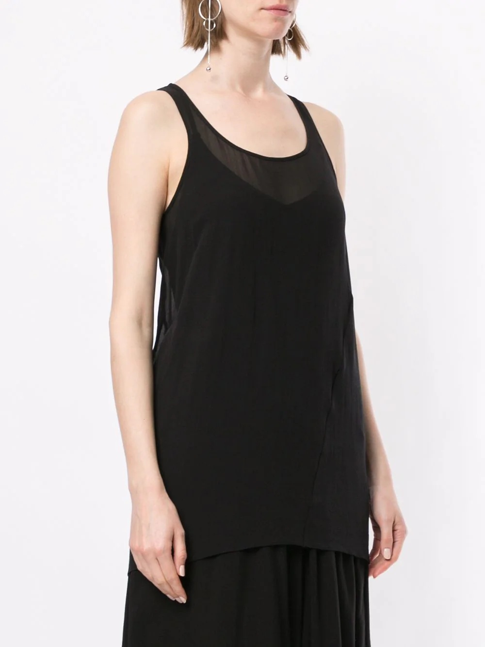 oversized silk tank top - 3