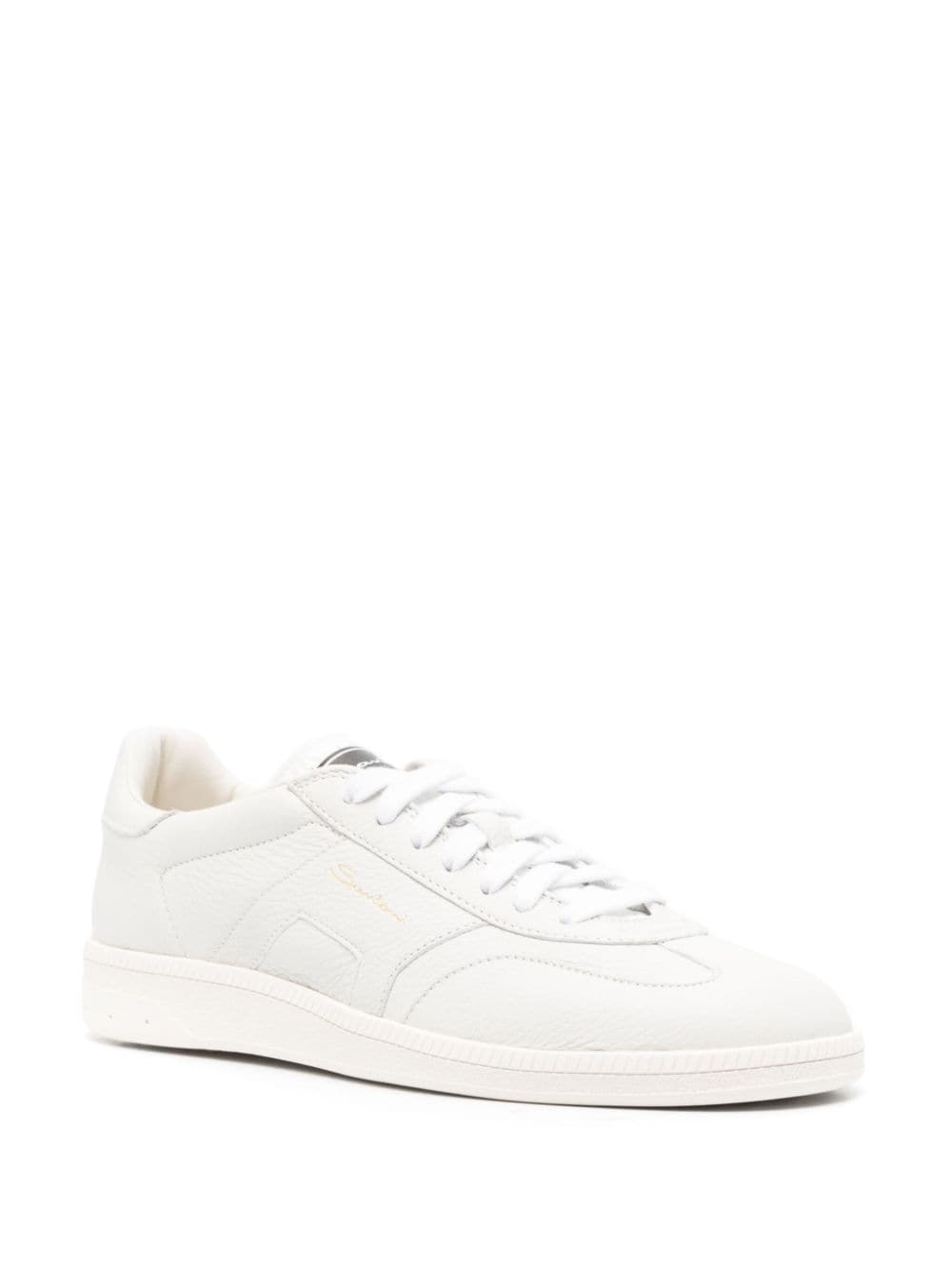 panelled leather sneakers - 2