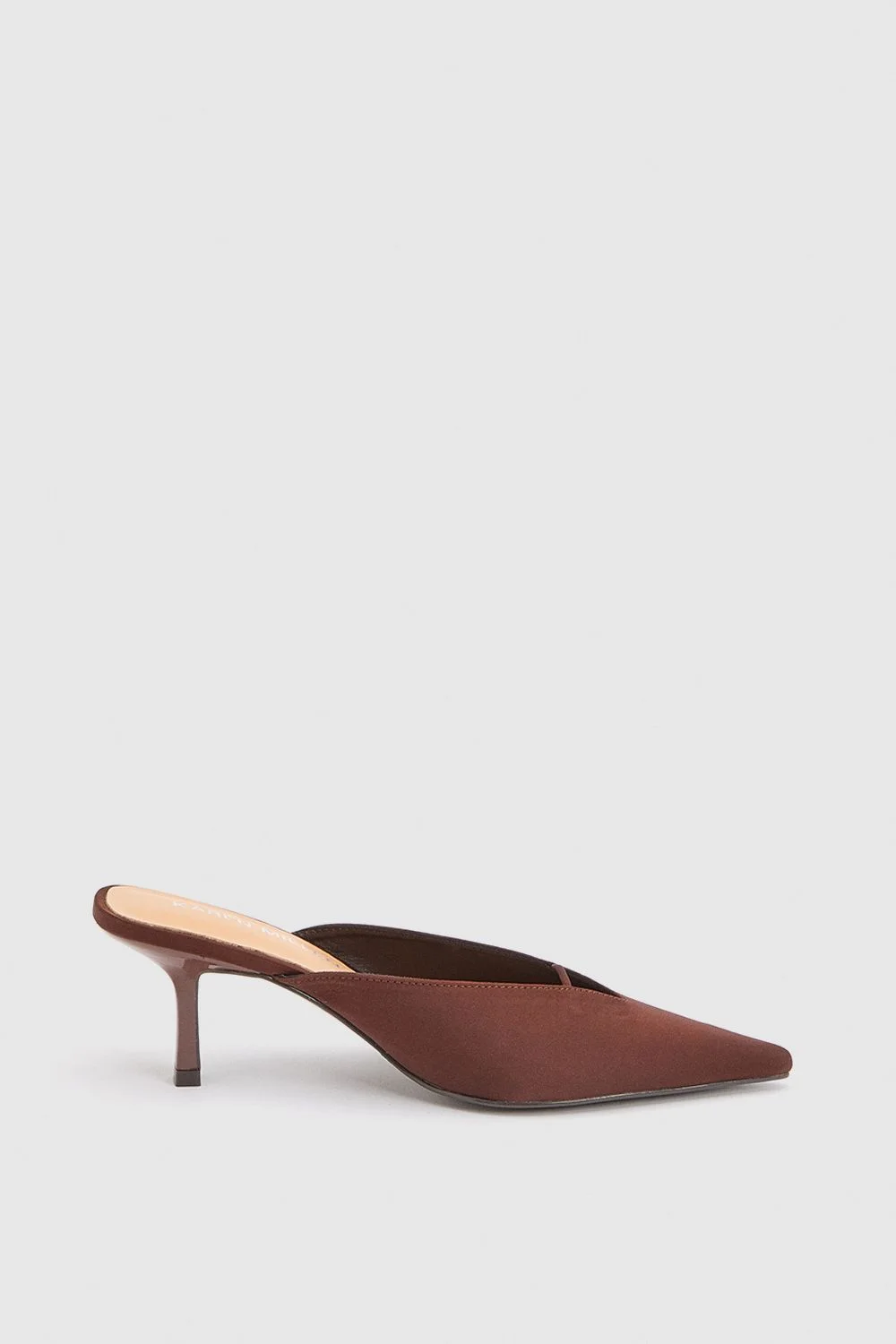 Satin Closed Toe Heeled Mules - 1