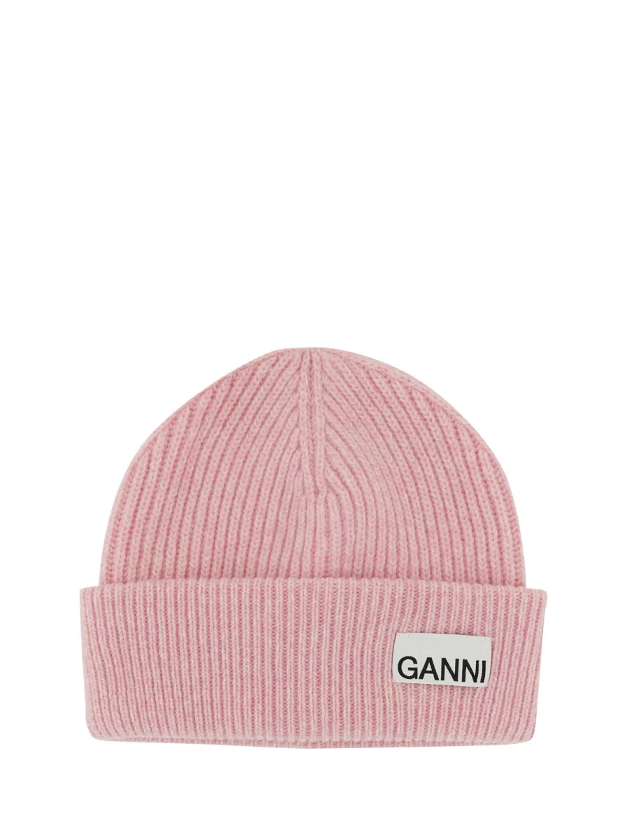 CAPPELLO BEANIE CON LOGO IN LANA - 1