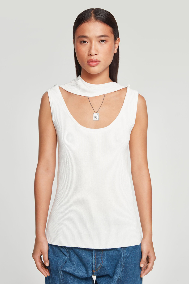 Classic Triple Collar Knit Tank Top 8