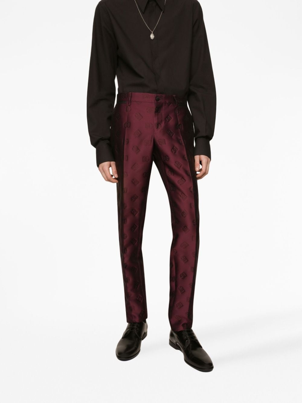 monogram-jacquard tuxedo suit - 6