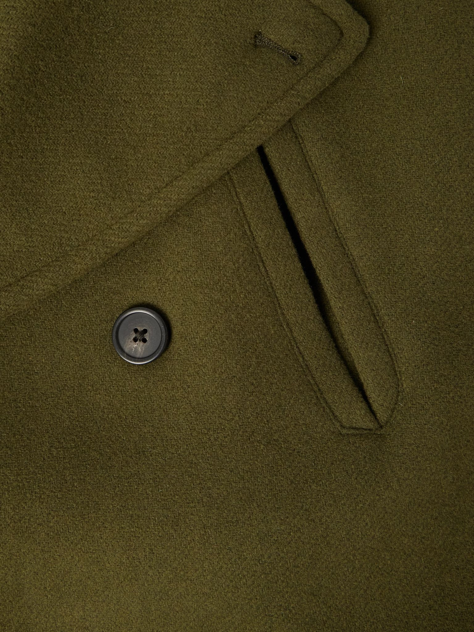 Amir Double-Breasted Brushed Wool-Blend Coat Green - 4
