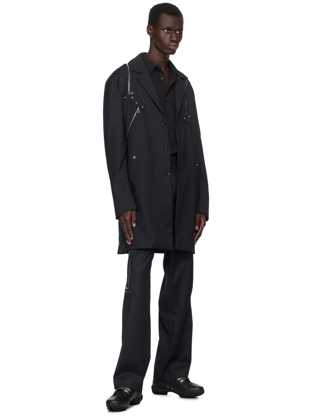 Navy Knox Zip Trousers - 4