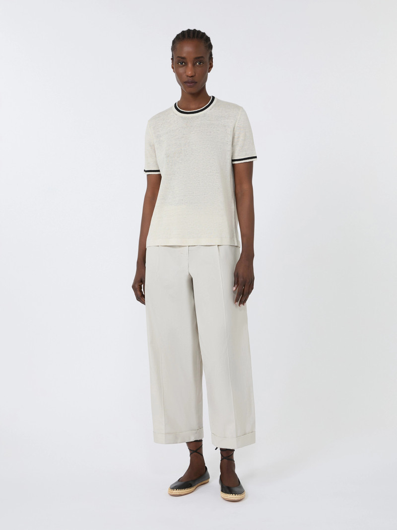 'S Max Mara NORDICA Pure linen yarn sweater - WHITE outlook