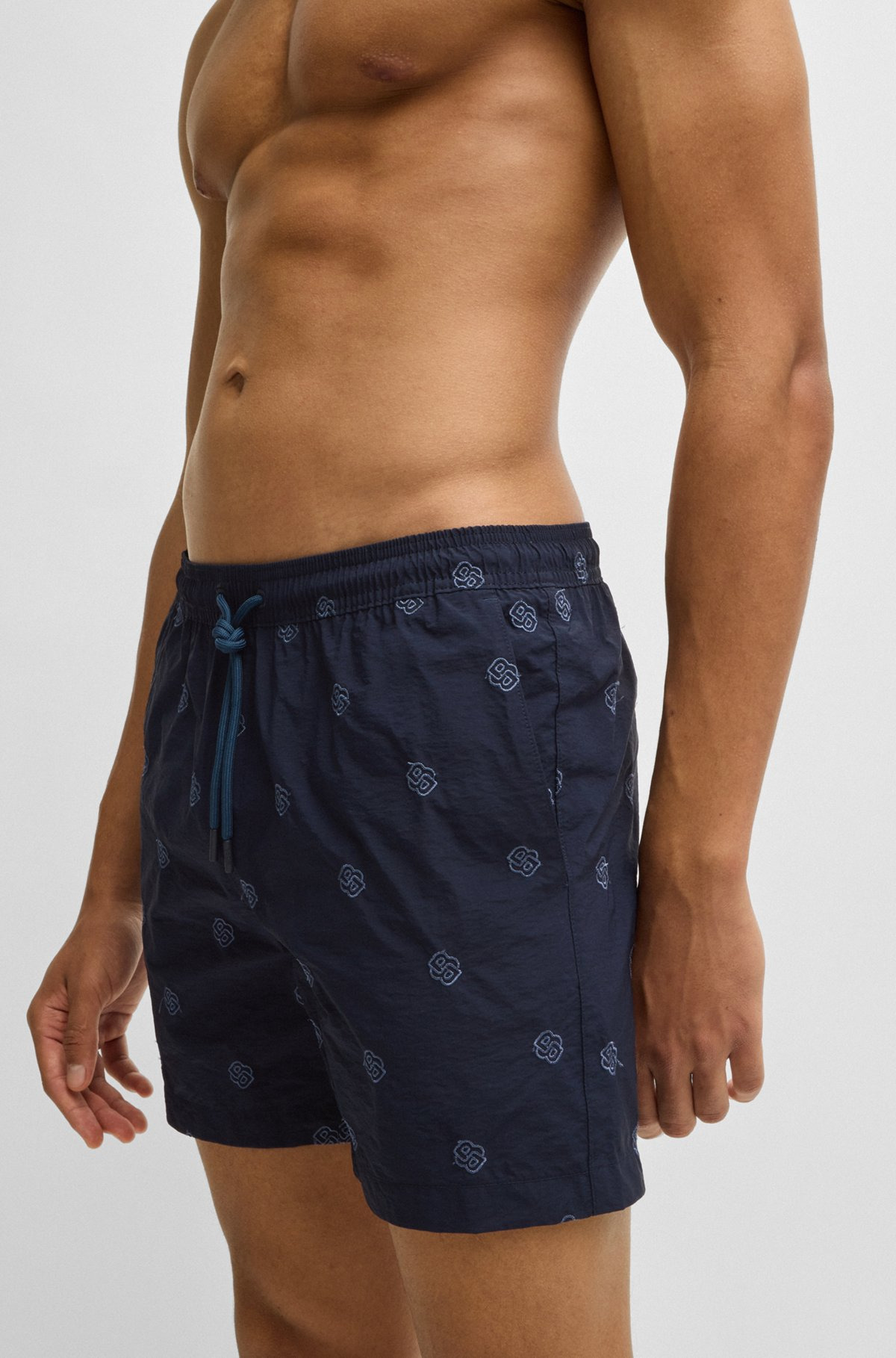 QUICK-DRY SWIM SHORTS WITH DOUBLE B MONOGRAMS - 3