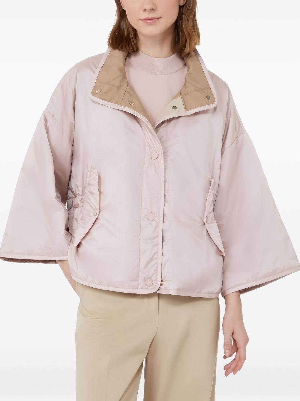 quilted wide-sleeve jacket - 2