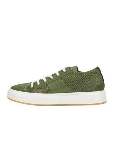 Stone Island S0340 LEATHER SHOES OLIVE GREEN outlook