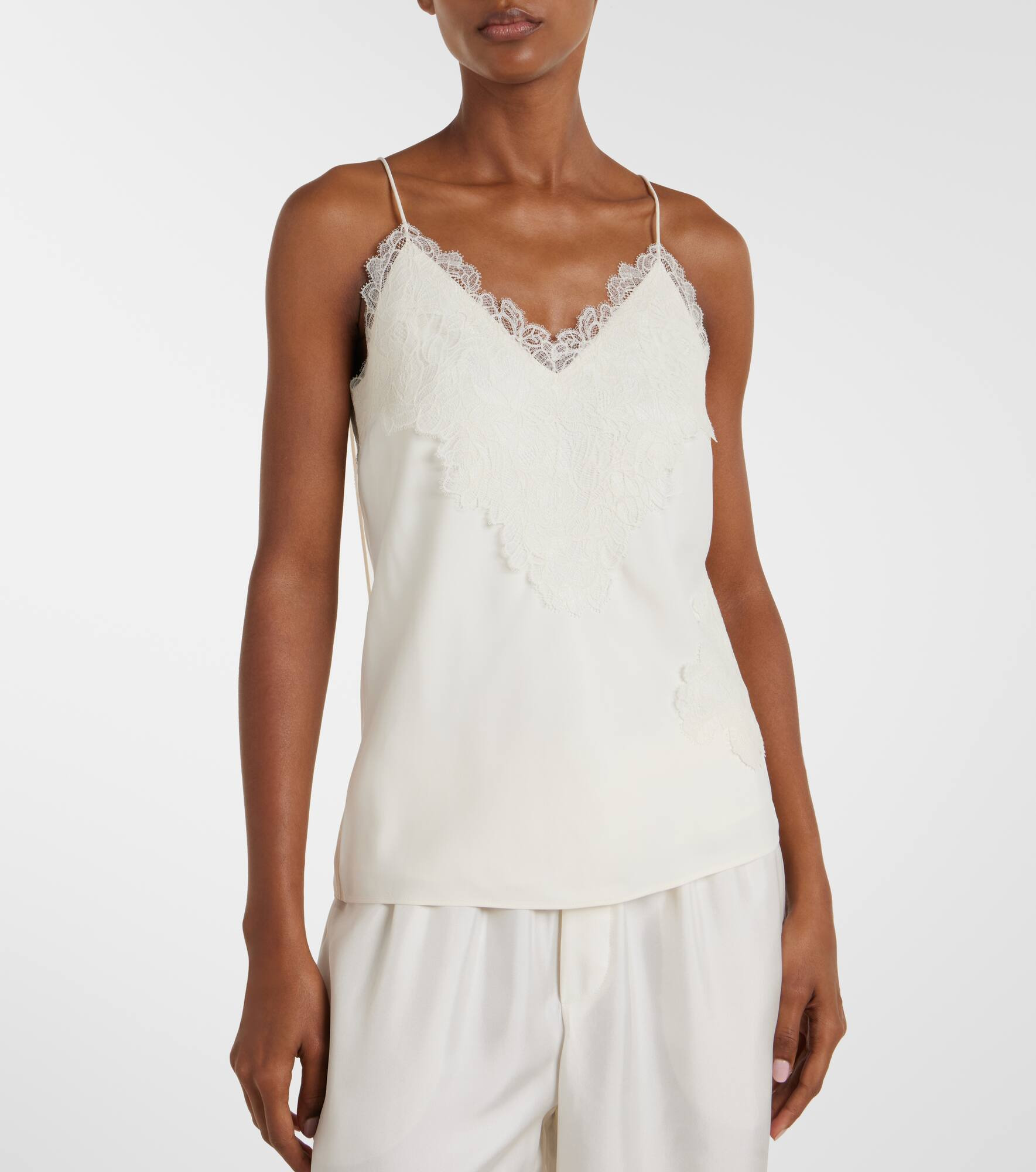 Lace-trimmed satin camisole - 6