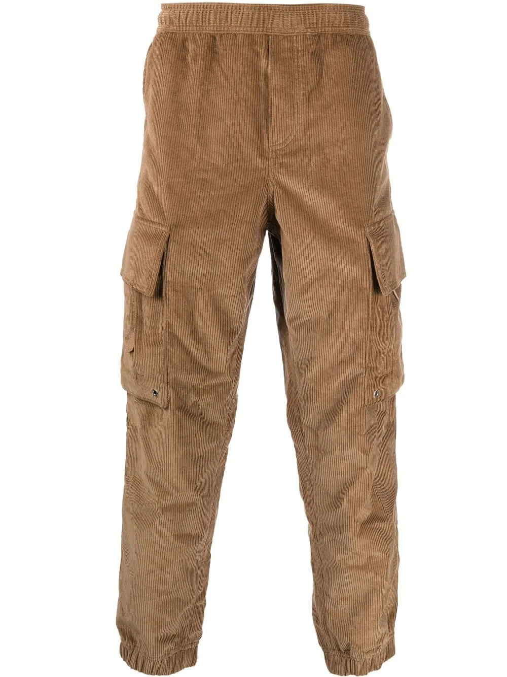 logo-plaque corduroy cargo trousers - 1