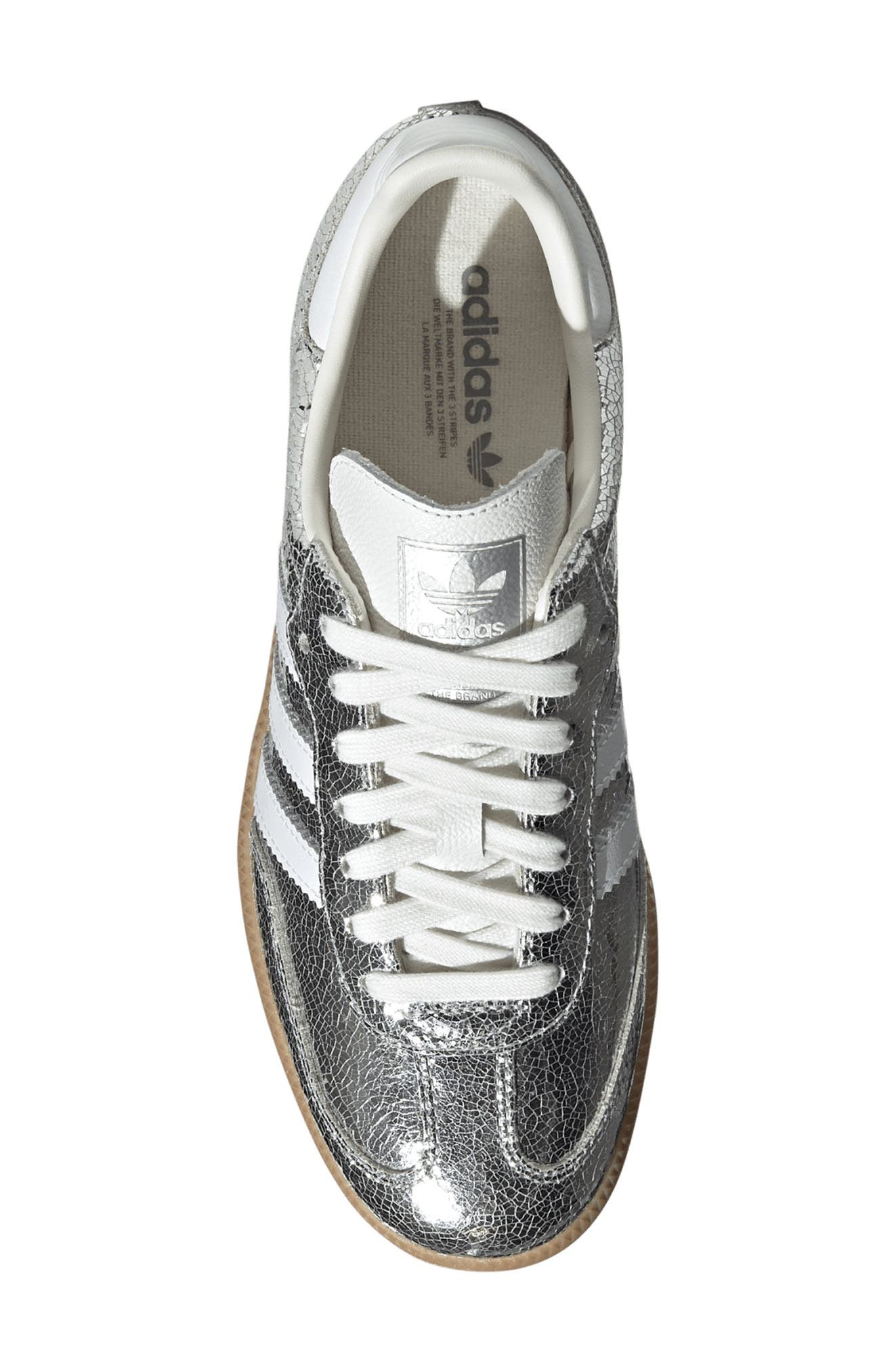 adidas Samba OG Sneaker in Silver Metallic/White/White at Nordstrom - 4