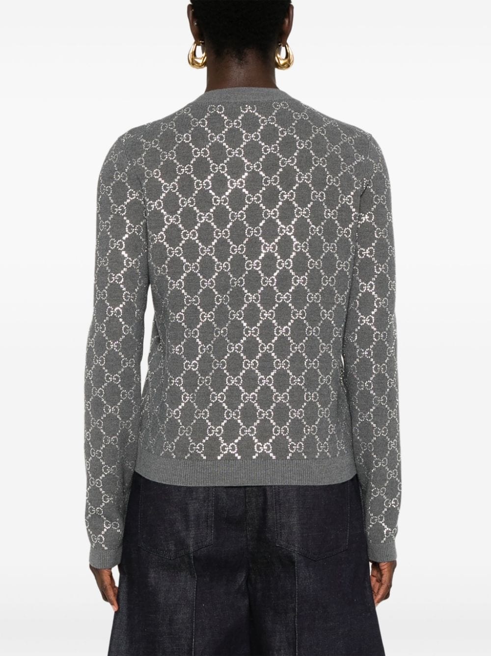 GG crystal-embellished cardigan - 4