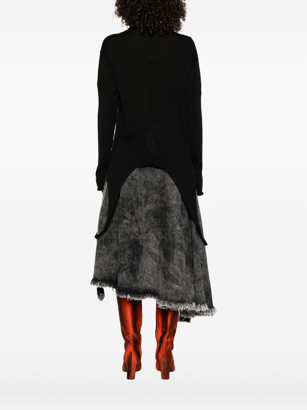 slashed long-sleeve sweater - 4