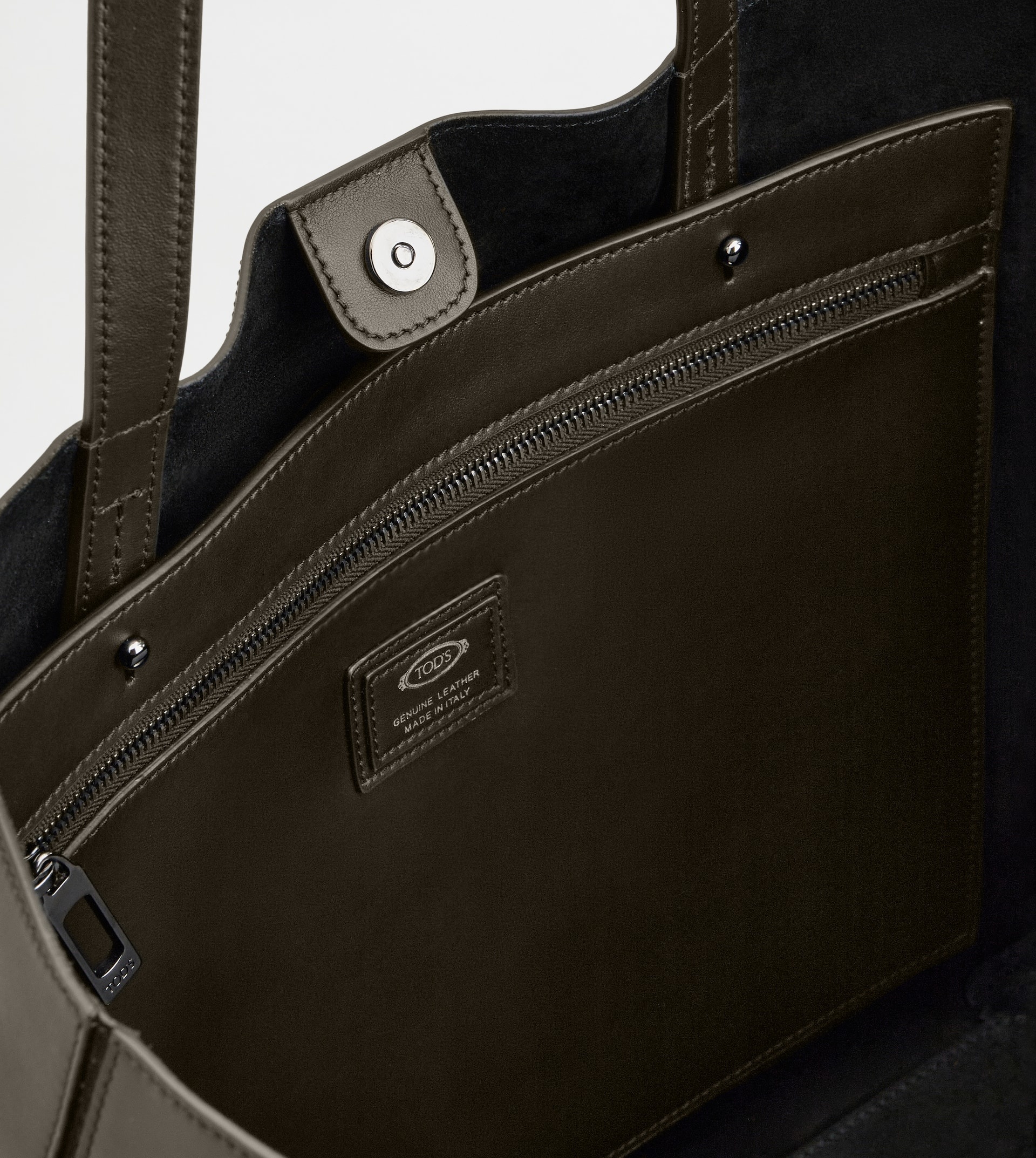 T TIMELESS SHOPPING BAG IN LEATHER MEDIUM - BROWN, BLACK - 4